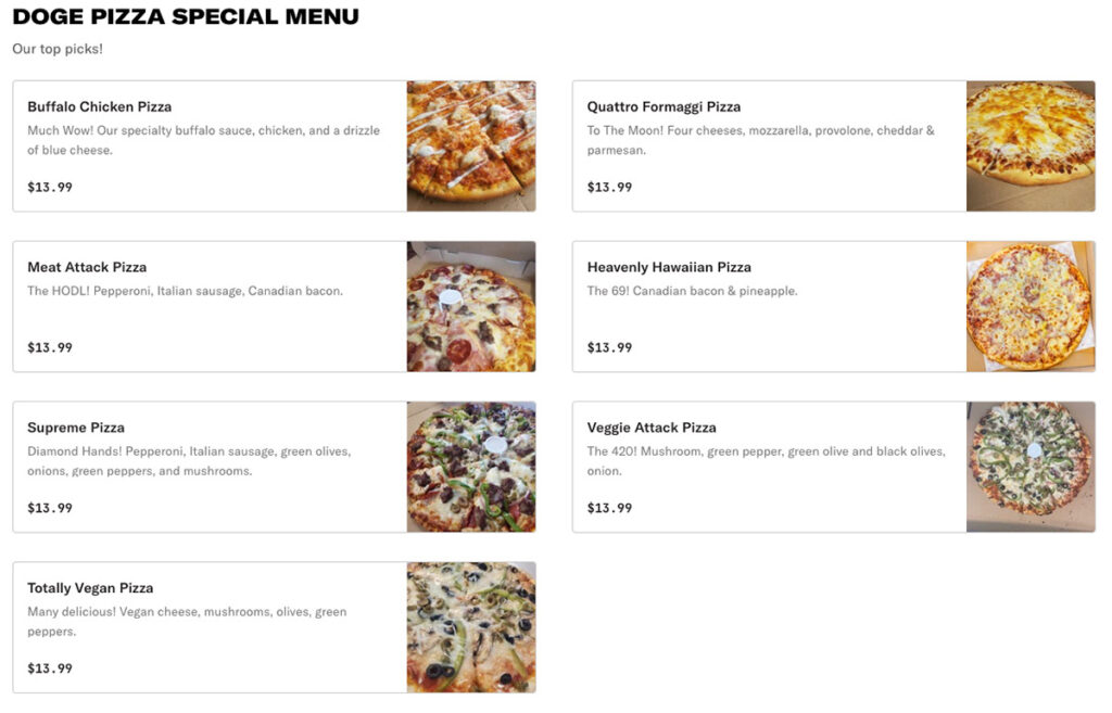 doge pizza review digital menu