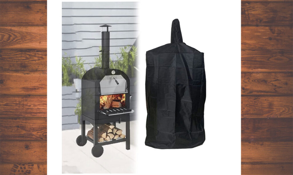 black tall skinny pizza oven cover
