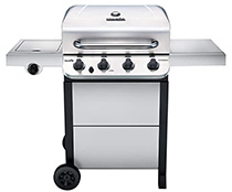 char-broil silver gas grill cart