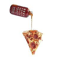 pure hot drizzle honey on pizza