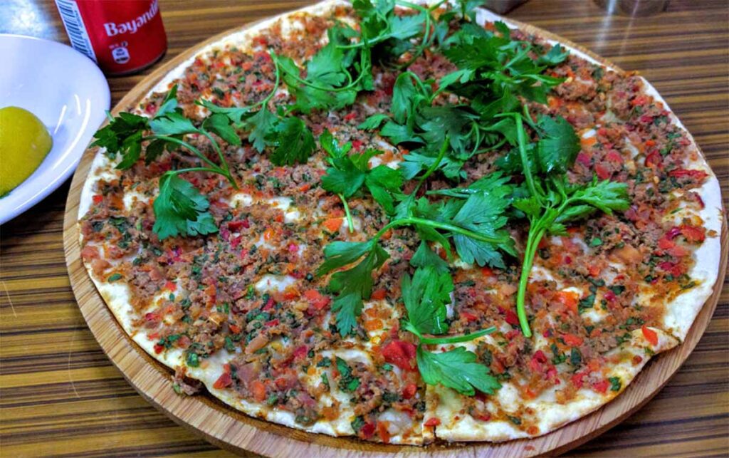 turkish pizza with parsley