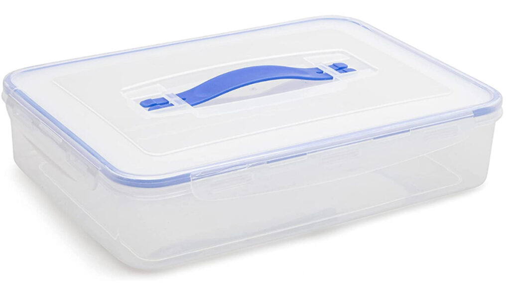blue cover pizza dough proofing box with airtight lid