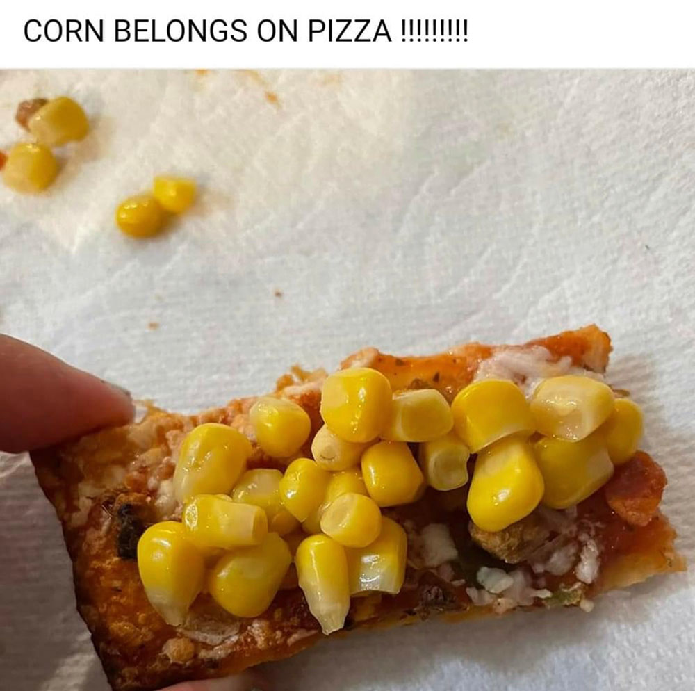 homemade pizza school best pizza memes corn belongs on pizza