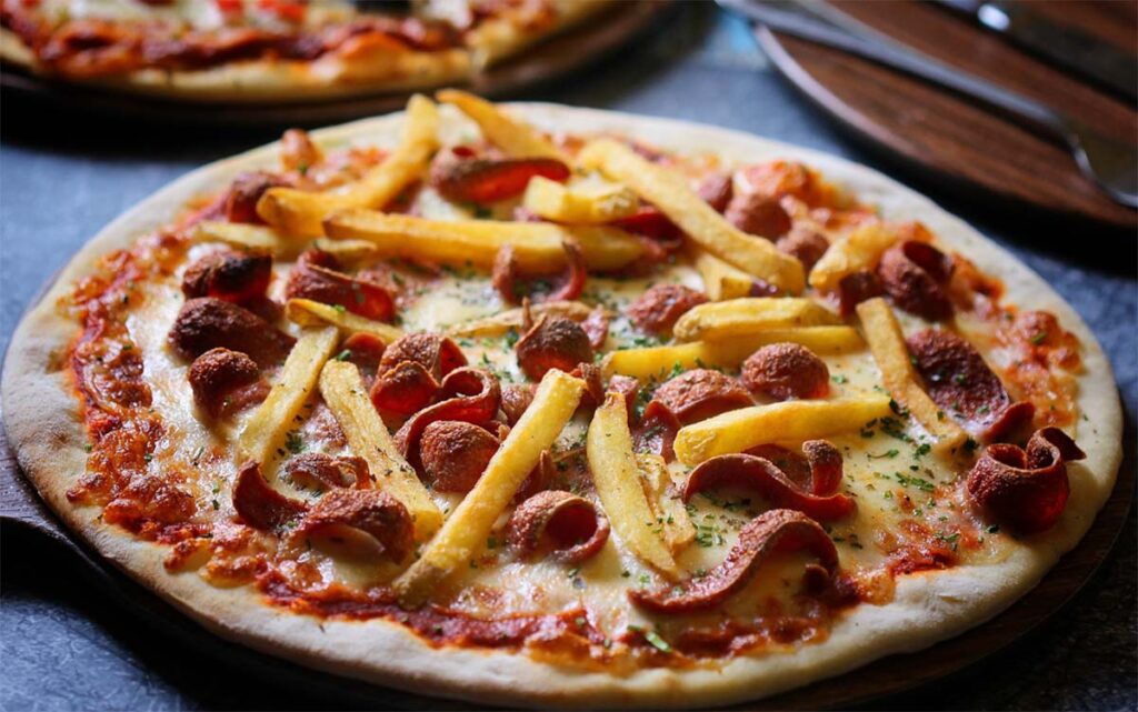 kid-friendly pizza toppings french fries on pizza