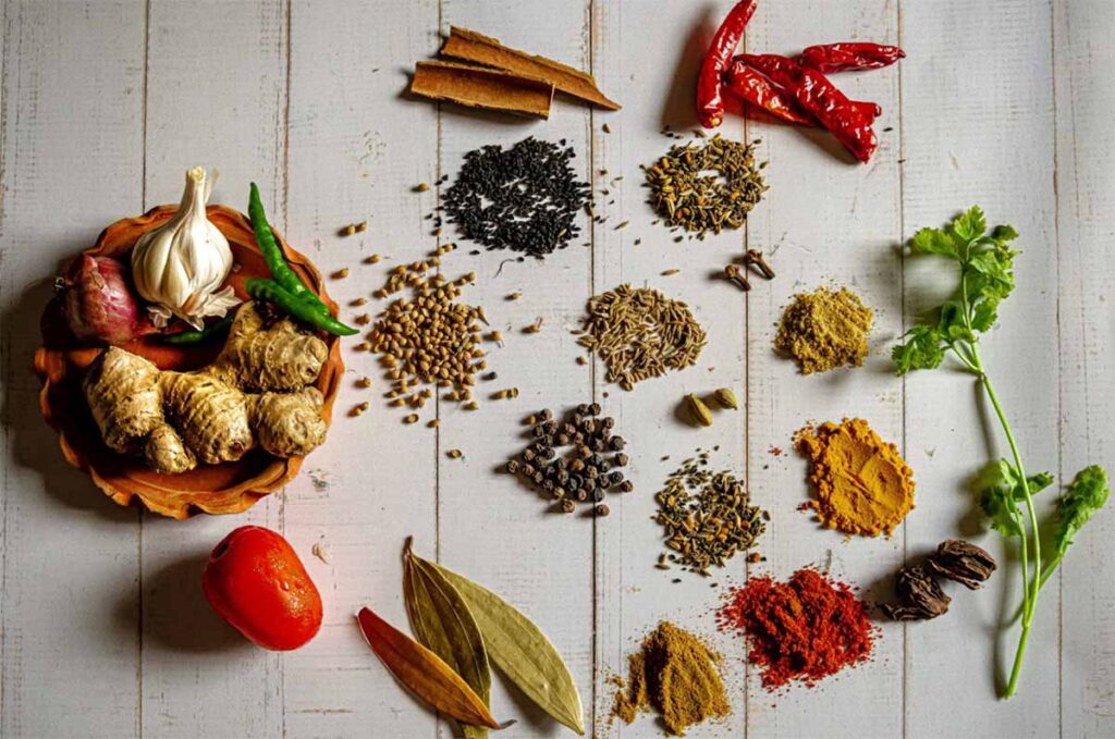 indian herbs and spices for how to make indian pizza