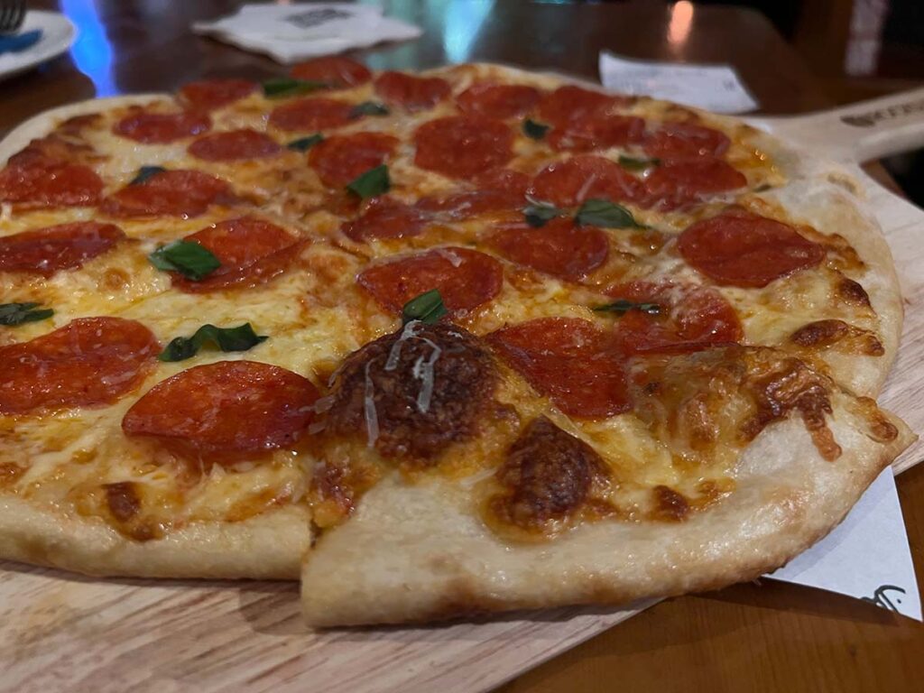 great leap brewery pizza review pepperoni